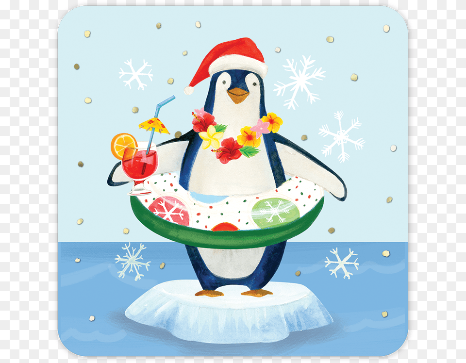 Luau Penguin Coaster Cartoon, Outdoors, Nature, Winter, Snow Png