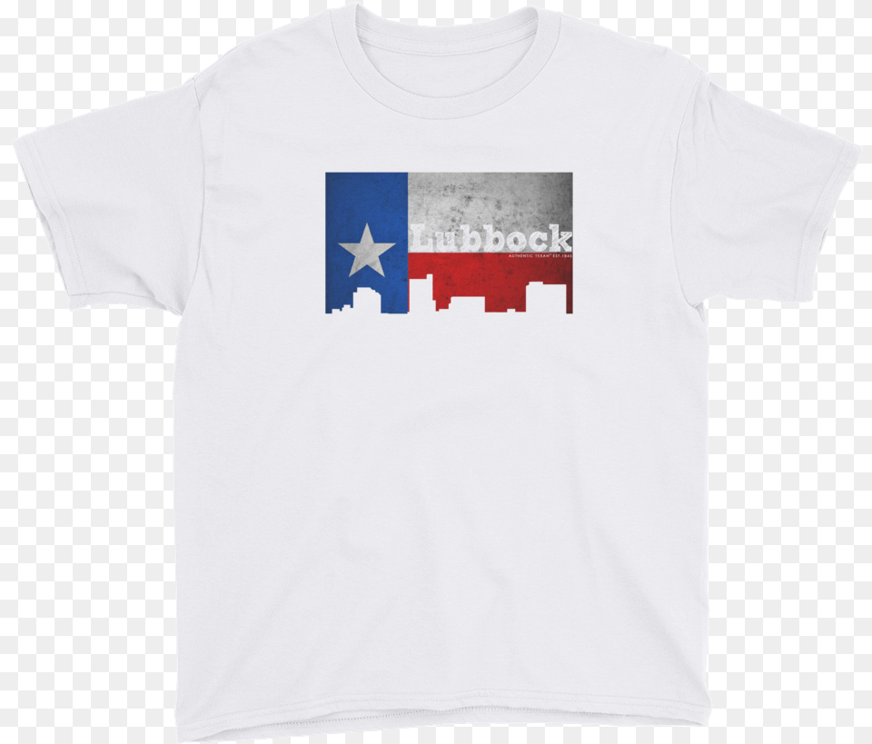 Lubbock Texas Flag Youth Active Shirt, Clothing, T-shirt Png Image