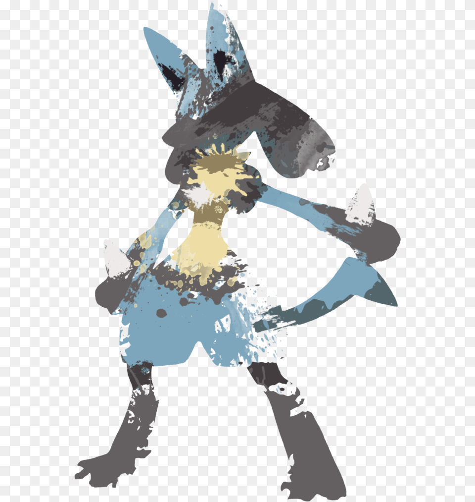 Lucario Paint Splatter Graphics By Hollyshobbies Smash Lucario, Animal, Jay, Bird, Girl Free Transparent Png