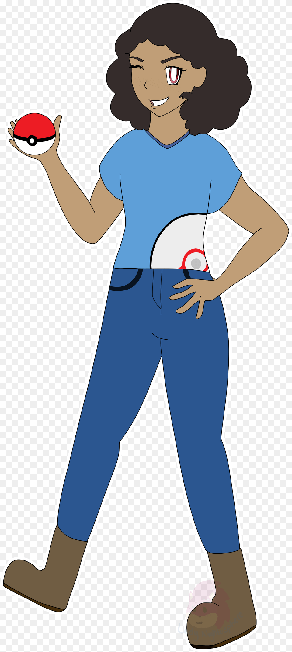 Lucario Transparent Image Trainer Lady Pokemon, Person, Clothing, Pants, Face Png