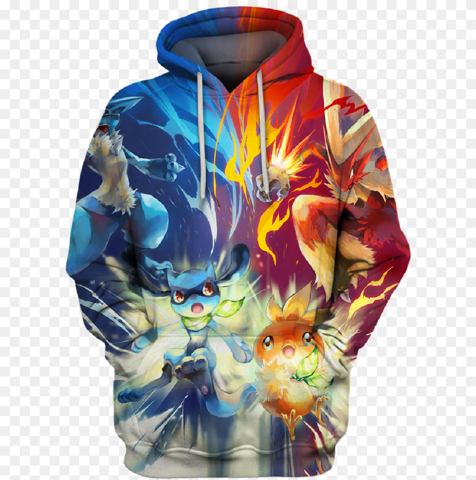 Lucario Vs Blaziken Hoodie, Clothing, Knitwear, Sweater, Sweatshirt Free Transparent Png