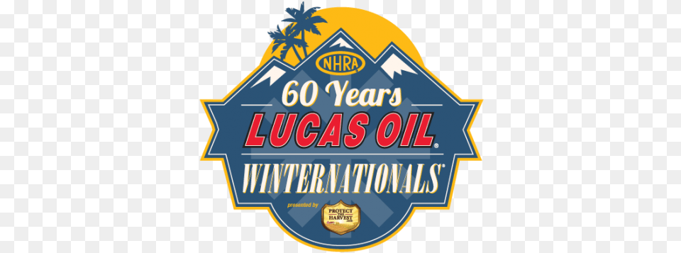Lucas Oil Nhra Winternationals Presented By Palm Tree, Badge, Logo, Symbol, Food Free Transparent Png