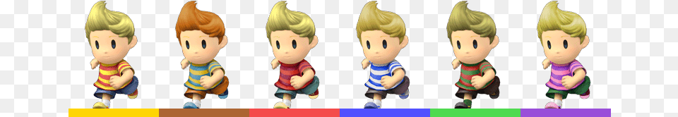 Lucas Palette Super Smash Bros Lucas Colors, Figurine, Baby, Person, Toy Png Image