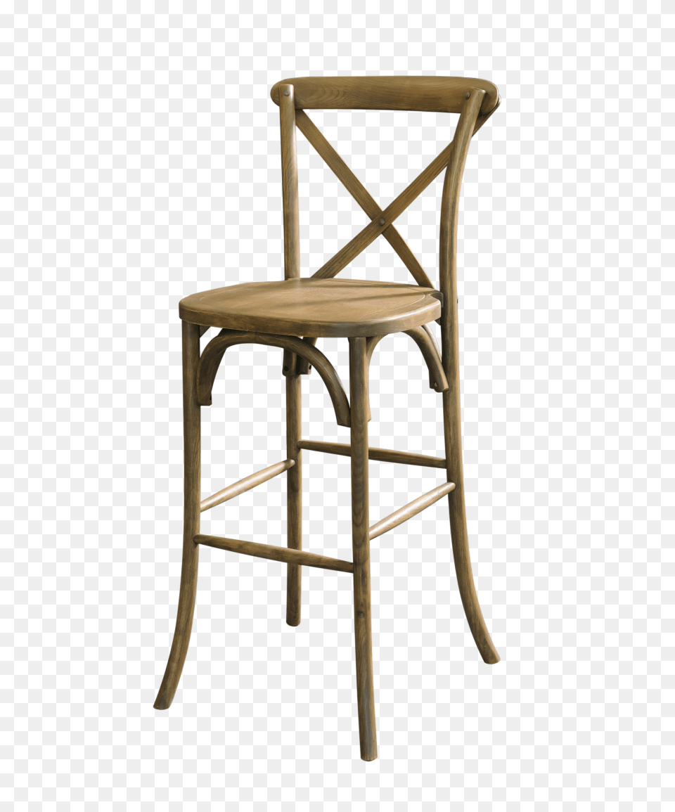 Lucca X Back Wood Bar Chair Rustic, Furniture, Bar Stool Png Image