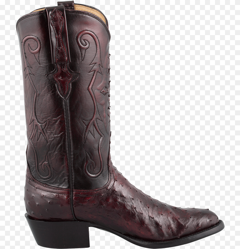 Lucchese Ostrich Cowboy Boots Black Cherry, Clothing, Footwear, Shoe, Boot Free Png Download