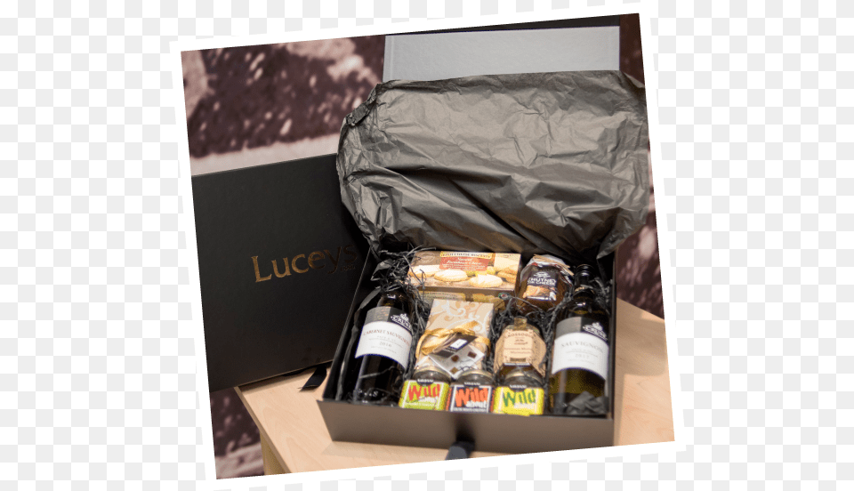 Luceys Good Food Gift Box For Christmas Confectionery, Alcohol, Beer, Beverage, Bottle Free Transparent Png