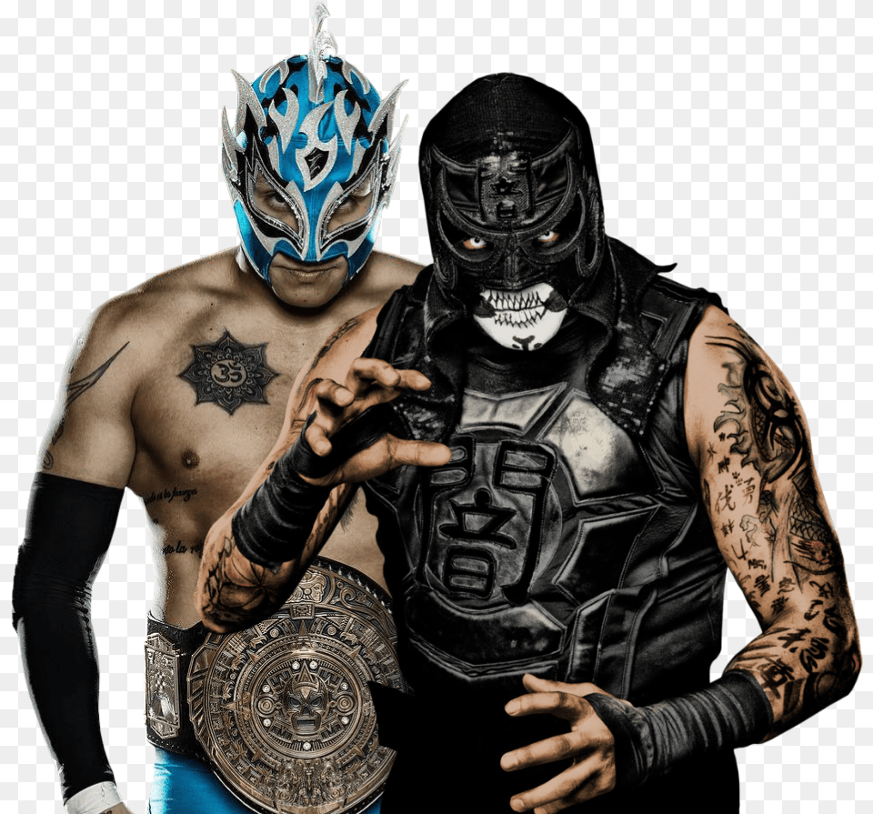 Luchabrothers Luchabros Pentagonjr Pentagondark Pentagon Dark Lucha Underground, Tattoo, Skin, Person, Man Free Transparent Png