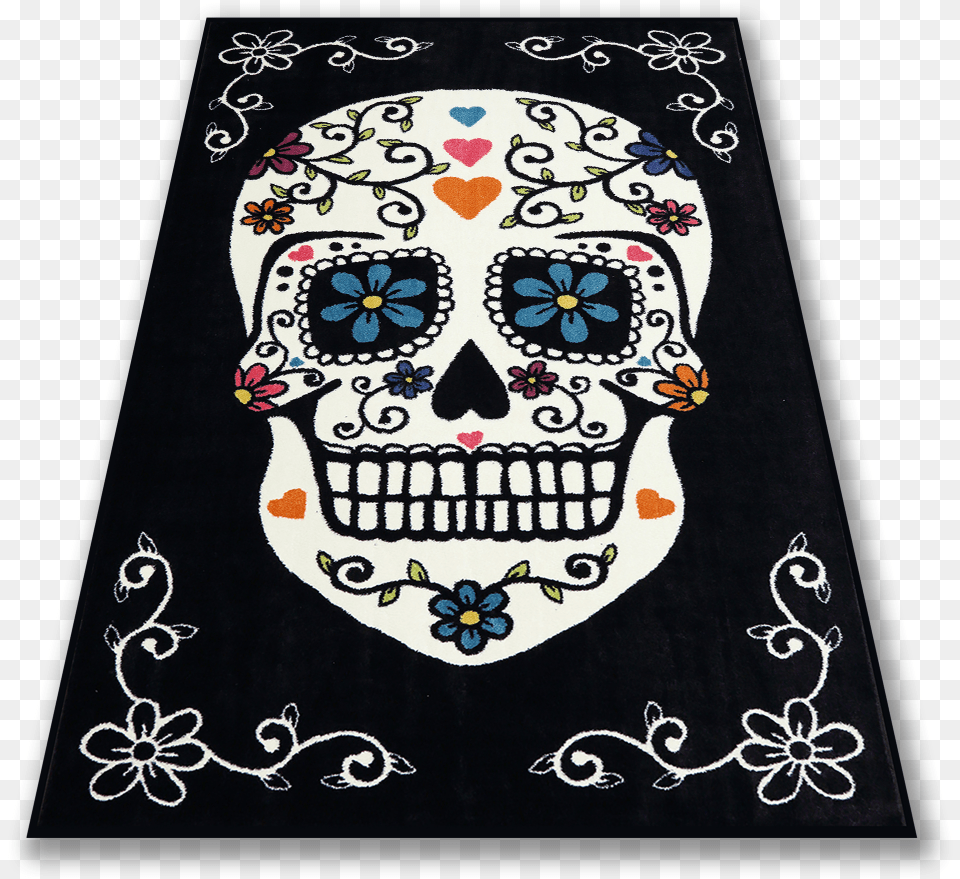 Lucia Calavera Rainbow Area Rug Alfombras De Calaveras, Home Decor, Pattern, Applique, Face Free Png