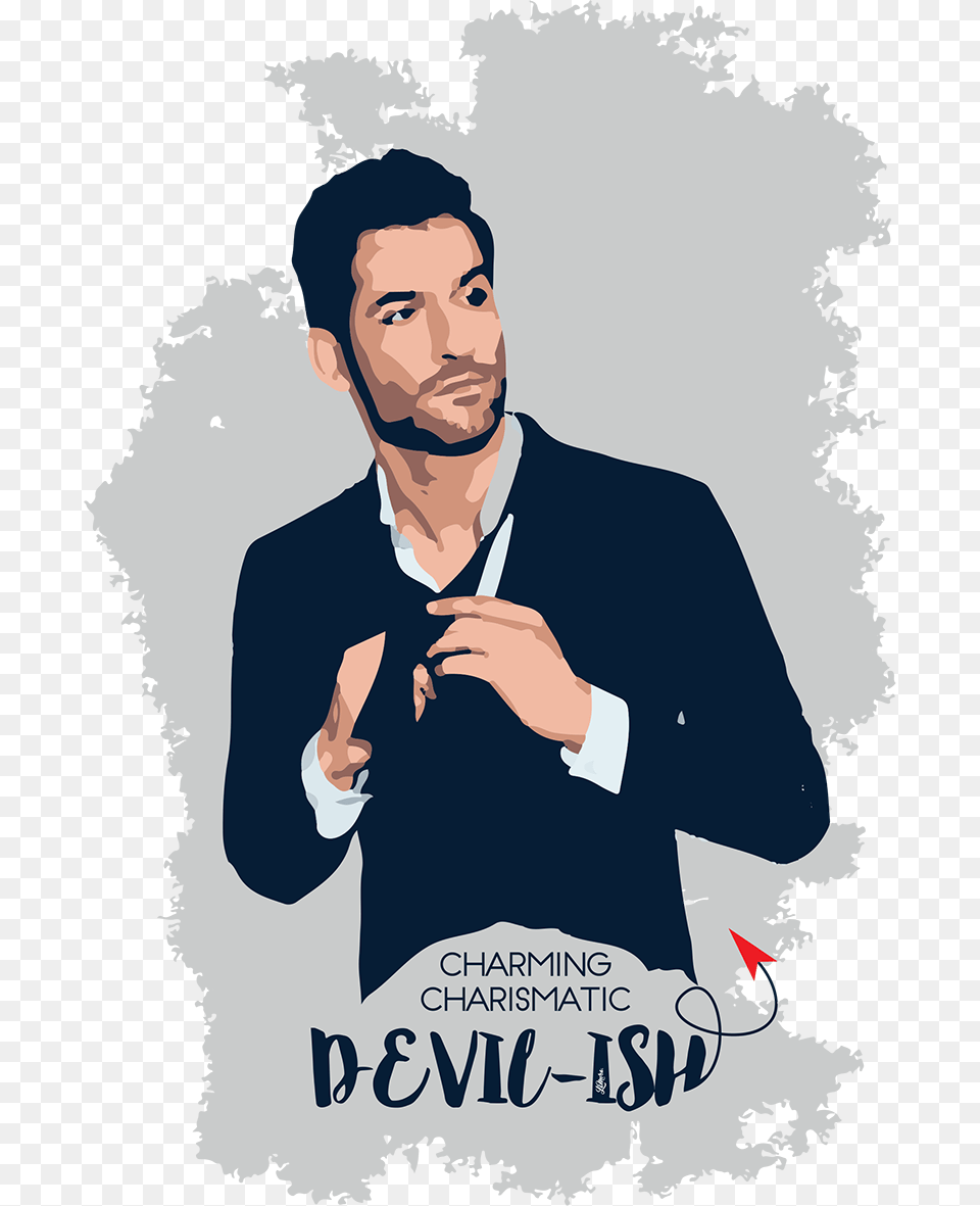 Lucifer Serie Prince Of Darkness Tom Ellis Lucifer Tom Ellis Sexy, Advertisement, Man, Person, Poster Free Png Download