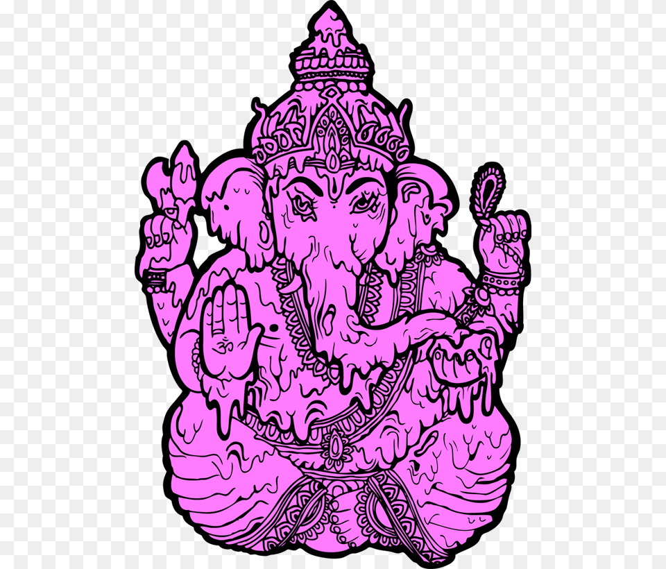 Luck Art Music Ganesha Trippy Artsy Fartsy Holi Ganesha Trippy Art, Doodle, Drawing, Purple, Baby Free Png
