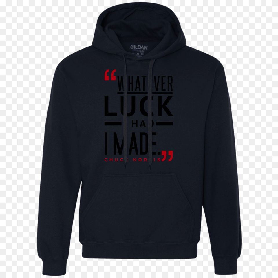 Luck Chuck Norris Quote Hoodie, Clothing, Knitwear, Sweater, Sweatshirt Png