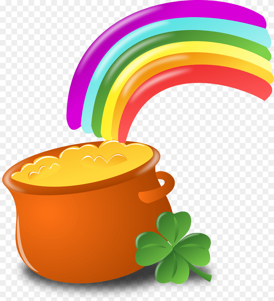 Luck Rainbow Gold Vector Graphic On Pixabay St Patricks Day Clipart, Cutlery, Food, Meal, Dish Free Transparent Png