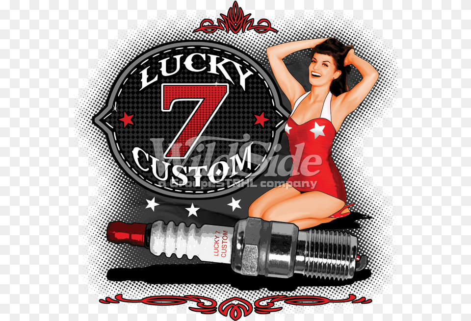 Lucky 7 Custom T Shirt, Adult, Poster, Person, Woman Png