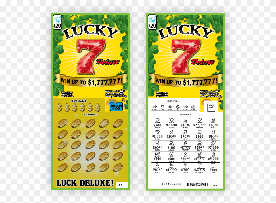 Lucky 7 Lottery Tickets, Text, Advertisement Png