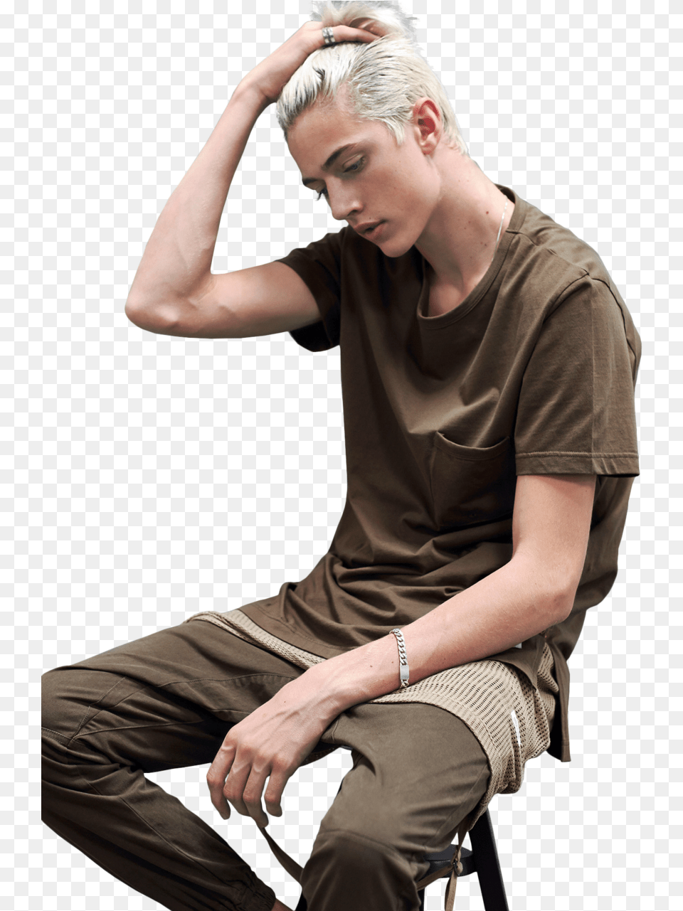 Lucky Blue Smith Lucky Blue Smith Back Hair, Adult, Person, Man, Male Png Image
