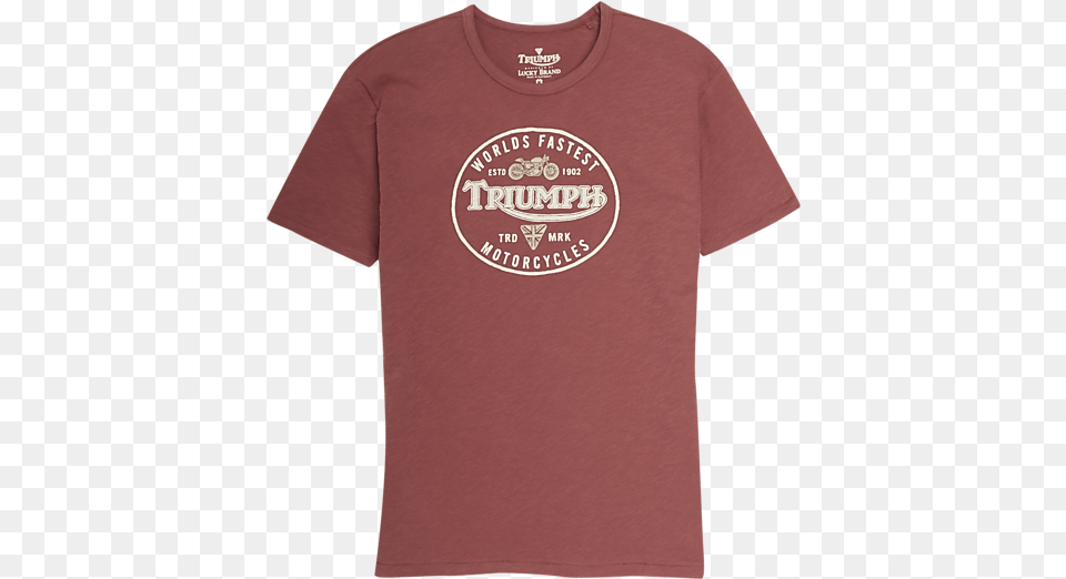 Lucky Brand Jeans Burnt Russet Triumph Unisex, Clothing, Maroon, T-shirt, Shirt Png Image