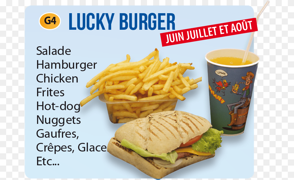 Lucky Burger French Fries, Food, Lunch, Meal, Cup Free Png