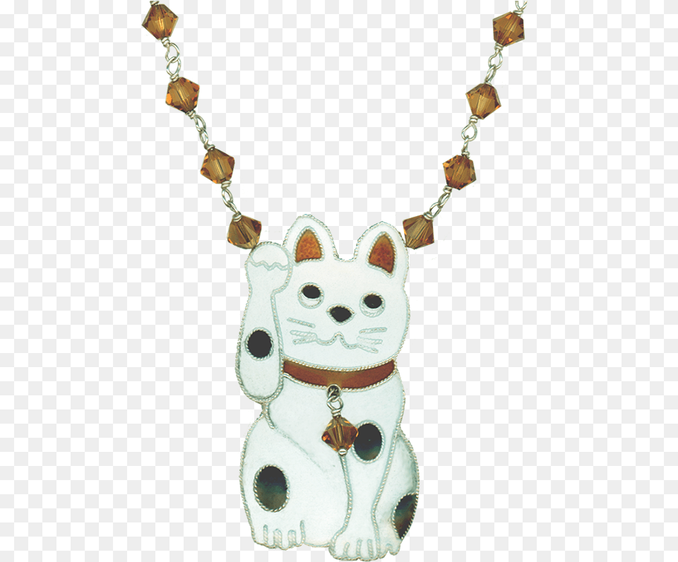 Lucky Cat Crystal Necklace, Accessories, Jewelry Png