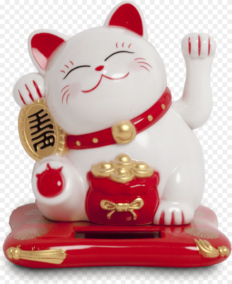 Lucky Cat Solar Maneki Neko, Figurine Png