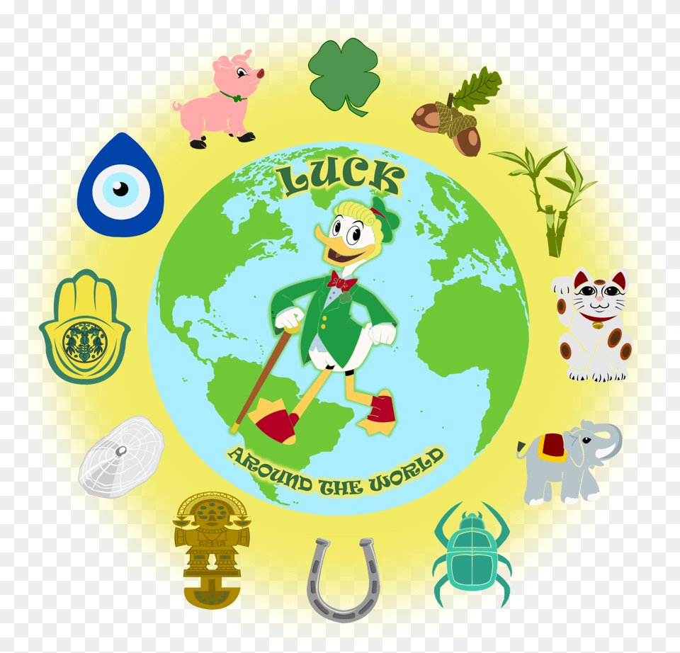 Lucky Charms From Different Countries World Map, People, Person, Animal, Reptile Free Transparent Png