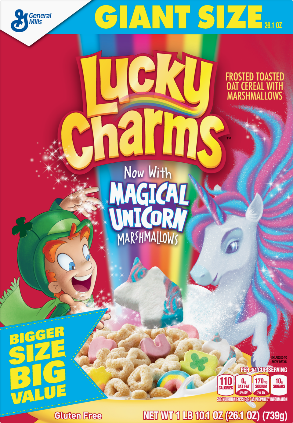 Lucky Charms Gluten Breakfast Cereal Giant Lucky Charms Cereal Box, Advertisement, Poster, Baby, Person Png Image