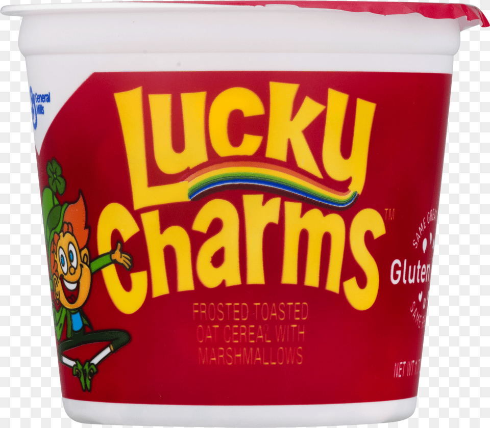 Lucky Charms Gluten Free Cereal Cup Lucky Charms, Dessert, Food, Yogurt, Can Png Image