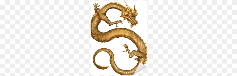 Lucky Chinese Dragon With Gold Metal Scales Sticker Stock Photography, Animal, Reptile, Snake Free Png