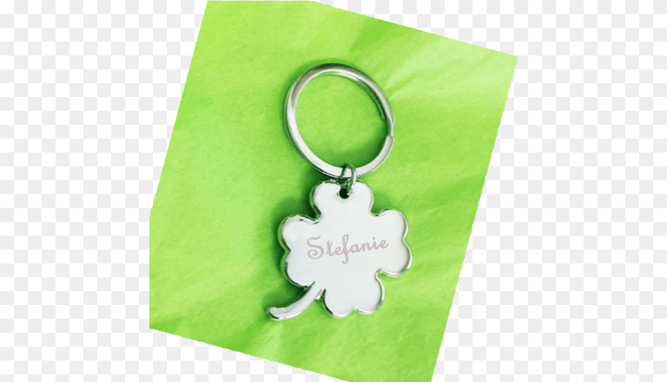 Lucky Four Leaf Clover Keychain Solid, Accessories, Earring, Jewelry, Silver Png