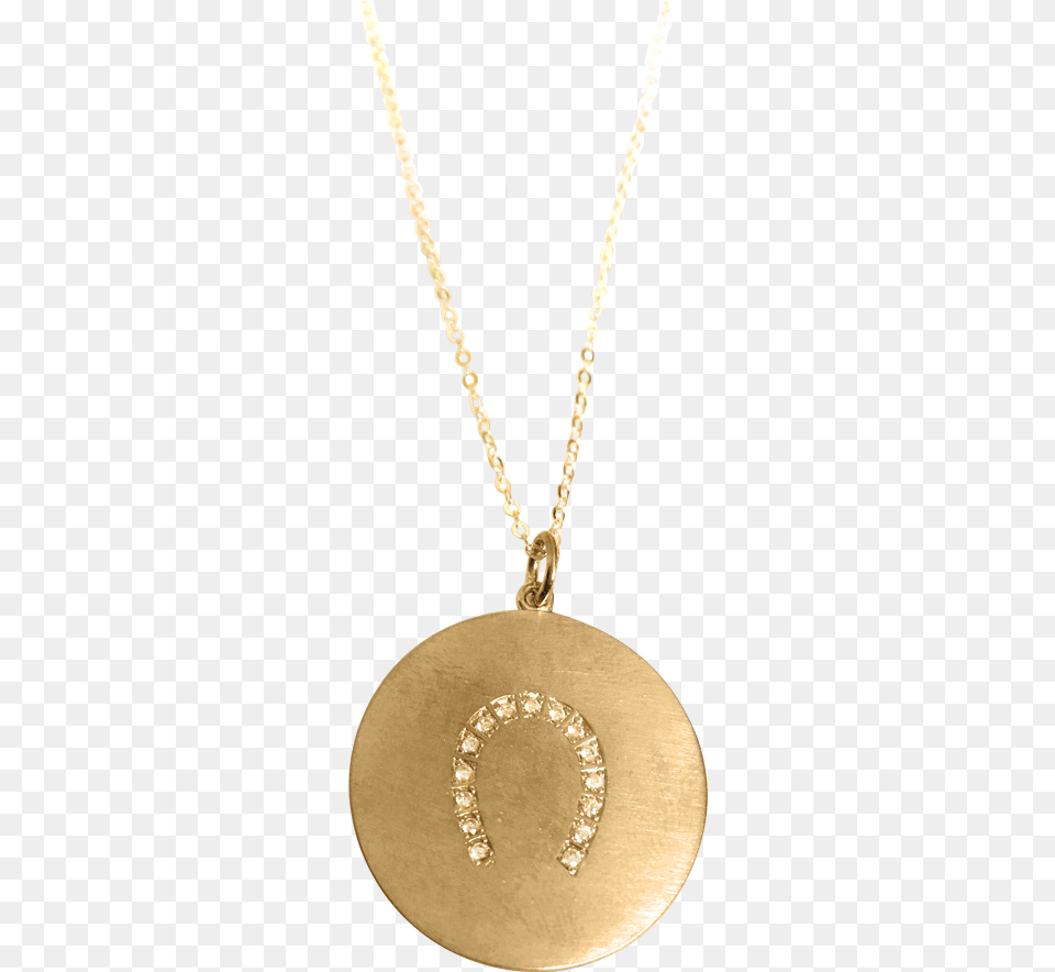 Lucky Horseshoe Necklace In 18k Yellow Gold Vermeil Locket, Accessories, Jewelry, Pendant, Diamond Free Png