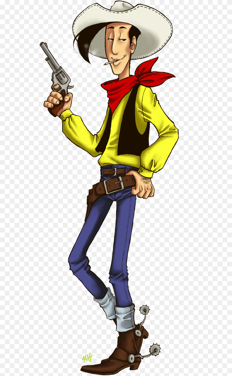 Lucky Luke By Shinu8p D6ppe4c Lucky Luke No Background, Book, Clothing, Comics, Publication Free Png