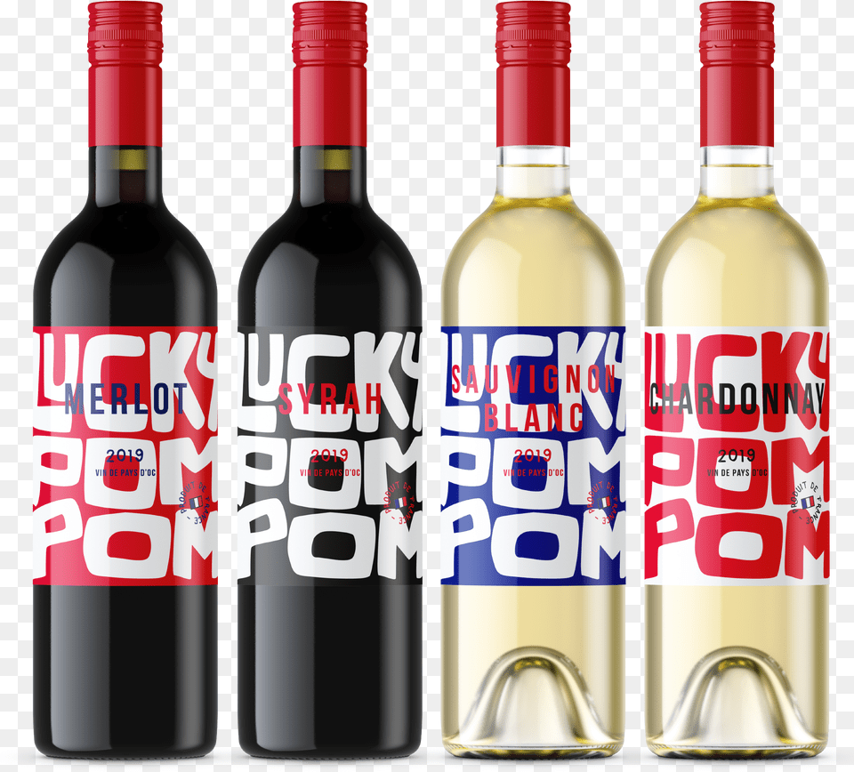 Lucky Pom Pom Glass Bottle, Alcohol, Beverage, Liquor, Wine Free Png