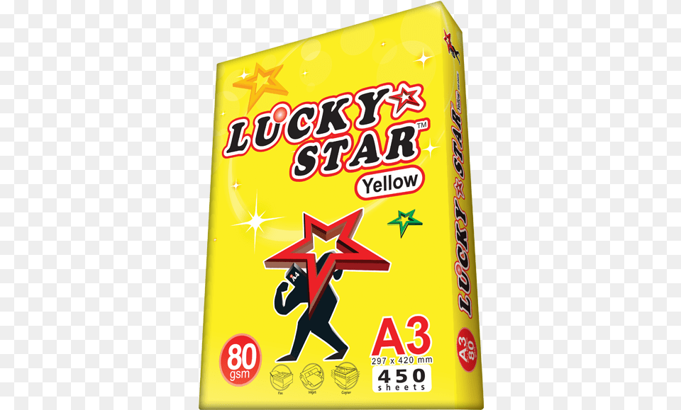 Lucky Star A3 Yellow Sign, Person, Gum, Can, Tin Free Transparent Png