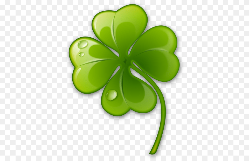 Lucky Transparent Four Clover Leaf, Green, Plant Png Image