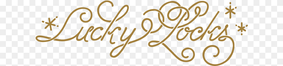Luckylocks Logo Gold 09 Calligraphy, Text, Handwriting Free Png
