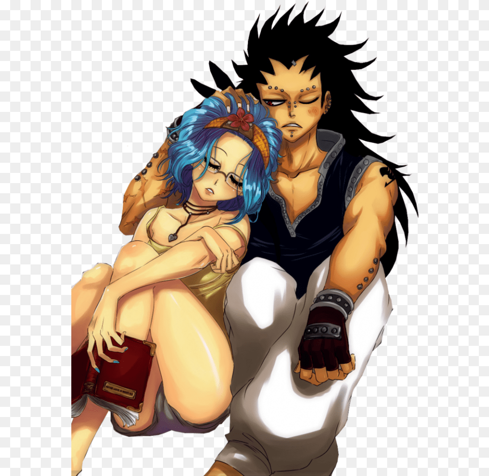 Lucy And Natsu And Gajeel And Levy, Book, Comics, Publication, Adult Free Png