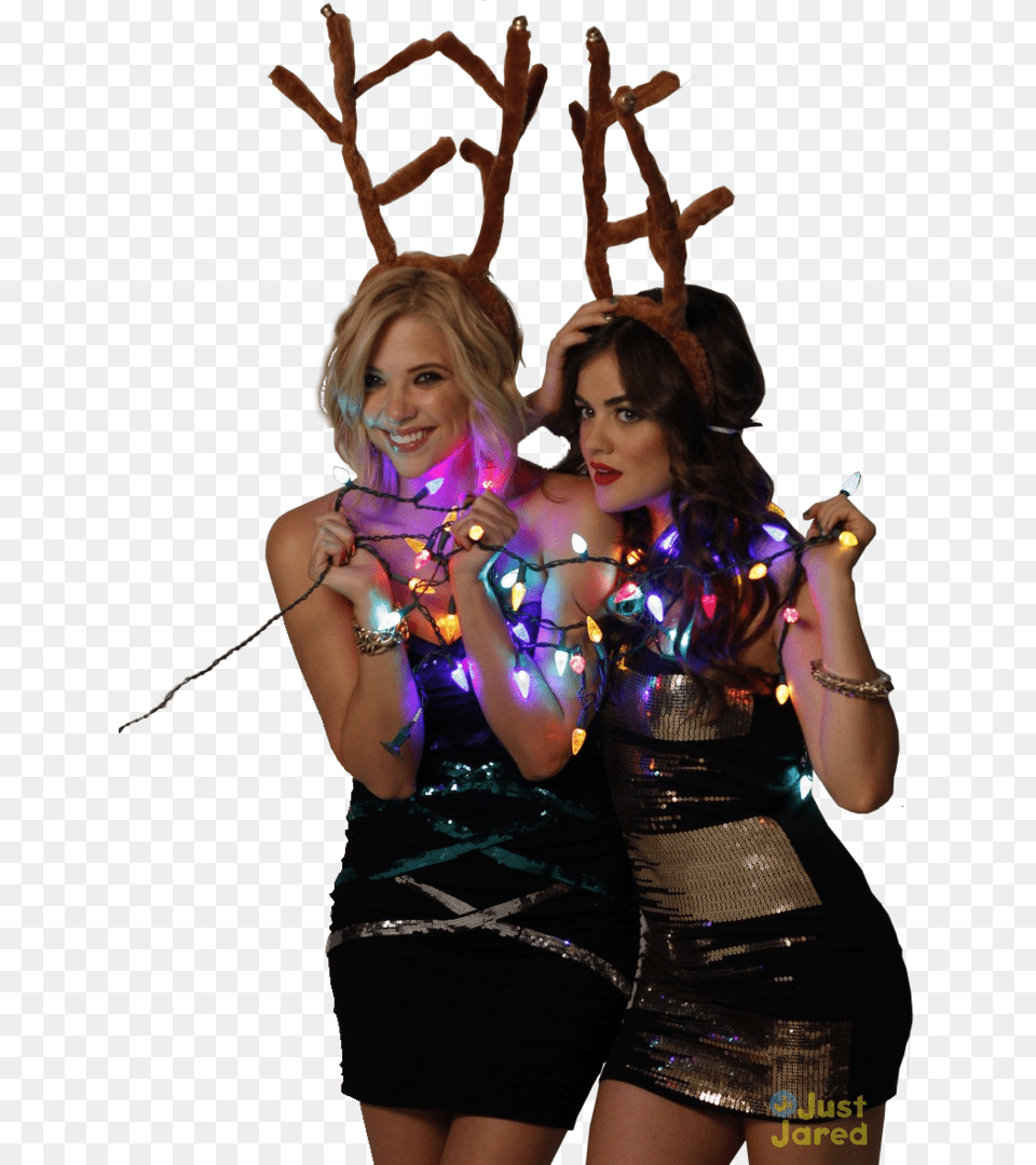 Lucy Hale E Ashley Benson Pll Christmas Photoshoot, Adult, Person, Woman, Female Png