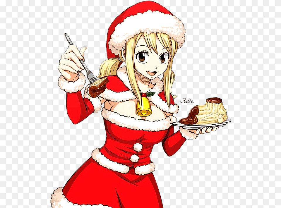 Lucy Heartfilia Christmas Render Fairy Tail Lucy Cards, Book, Comics, Publication, Adult Free Transparent Png