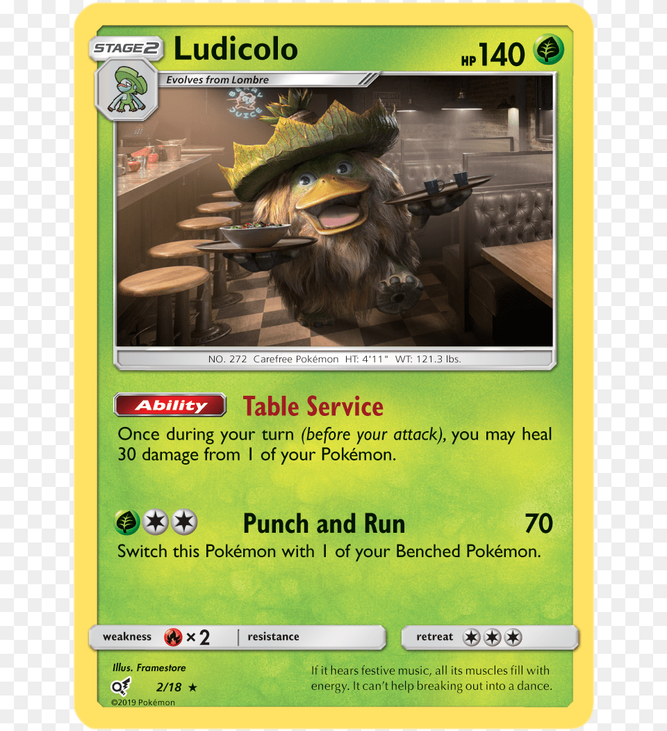 Ludicolo 218 Holo Rare Pokemon Detective Pikachu Cards List, Advertisement, Poster, Text Free Png Download