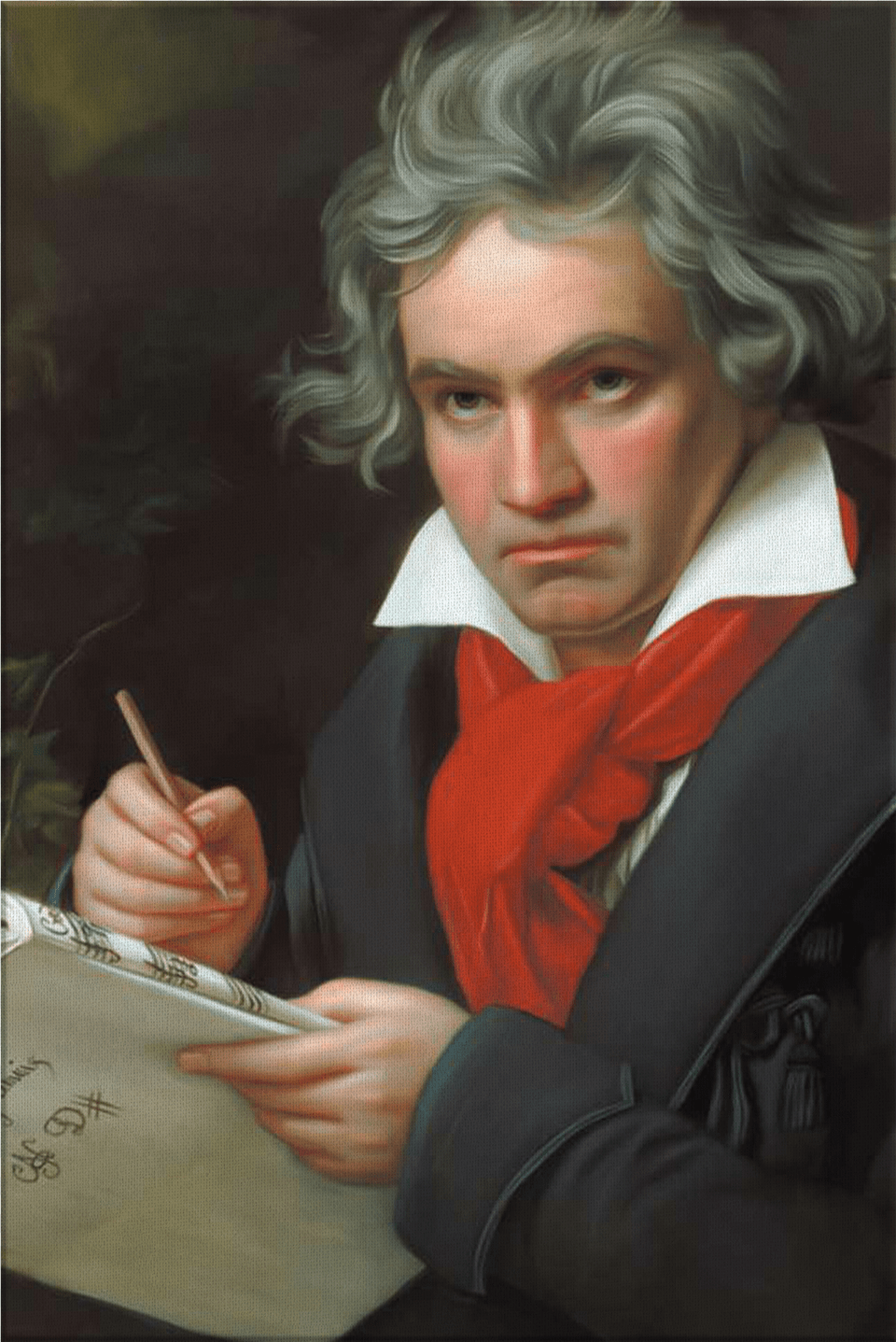 Ludwig Van Beethoven On Canvasclass Ludwig Van Beethoven, Adult, Person, Painting, Man Free Png Download