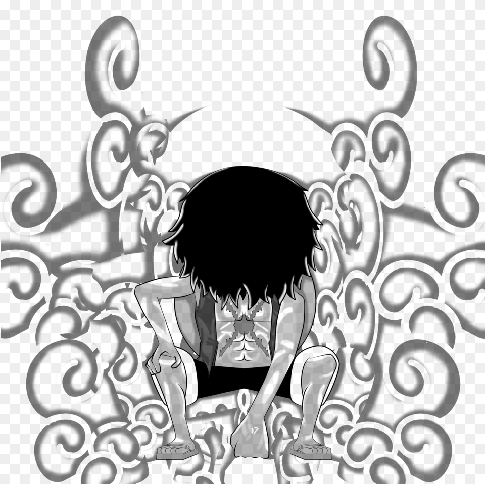 Luffy Gear Second, Gray Free Png