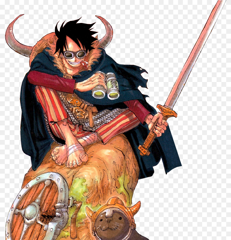 Luffy One Piece Colour Walk, Weapon, Sword, Person, Samurai Png Image