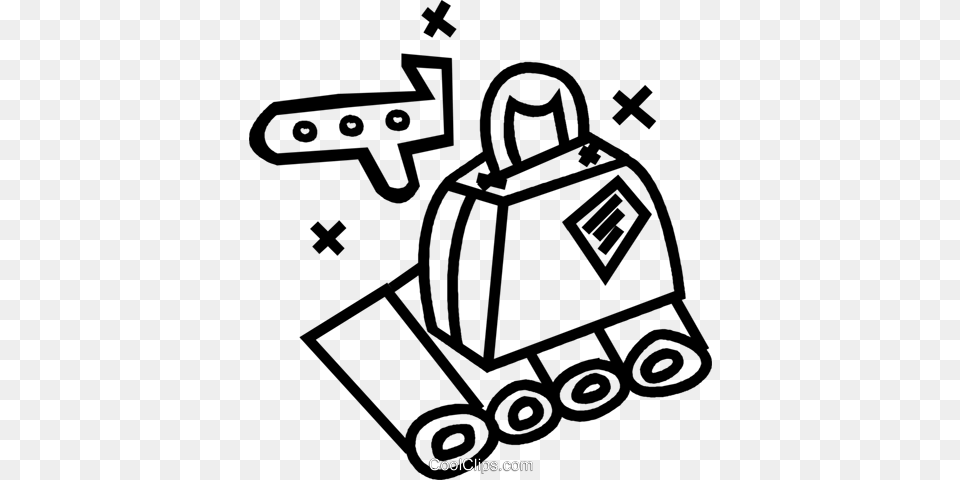 Luggage On Conveyor Belt Royalty Free Vector Clip Art Illustration, Device, Grass, Lawn, Lawn Mower Png Image