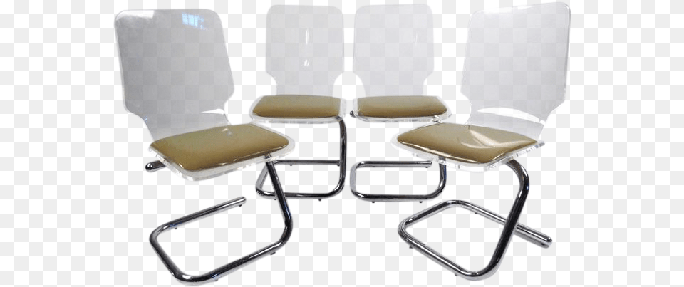 Luigi Bardini Lucite And Chrome Dining Chairs Chair, Furniture, Appliance, Ceiling Fan, Device Png Image