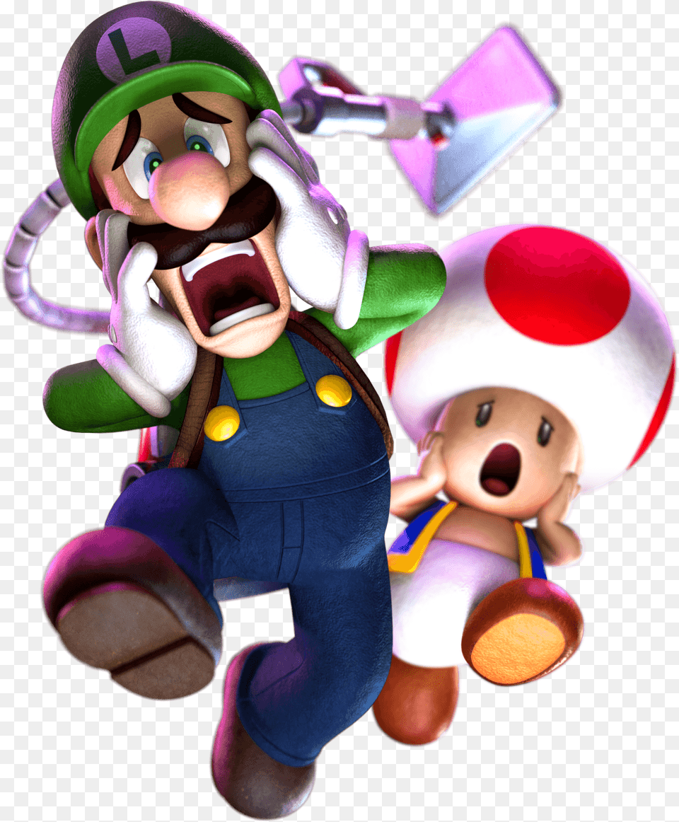 Luigi Ghostbuster And Toad Scared Luigi39s Mansion 2 Toad, Toy, Doll, Baby, Person Free Png