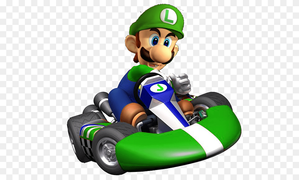 Luigi Kart Super Mario Mario Mario Kart, Vehicle, Transportation, Person, Baby Png Image