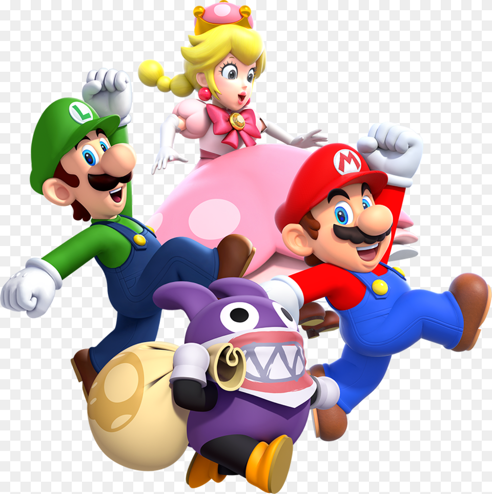 Luigi Peachette Mario And Nabbit New Super Mario Bros U Deluxe, Game, Super Mario, Baby, Person Png