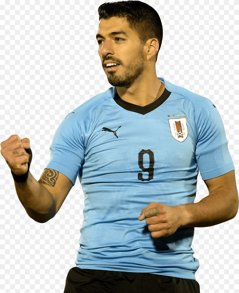 Luis Suarez Render Luis Suarez Uruguay Postal, T-shirt, Clothing, Face, Shirt Free Transparent Png