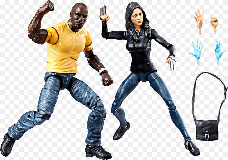 Luke Cage Amp Claire Temple Marvel Legends 6 Action Marvel Legends Luke Cage Claire Temple, Accessories, Person, Pants, Man Free Png Download