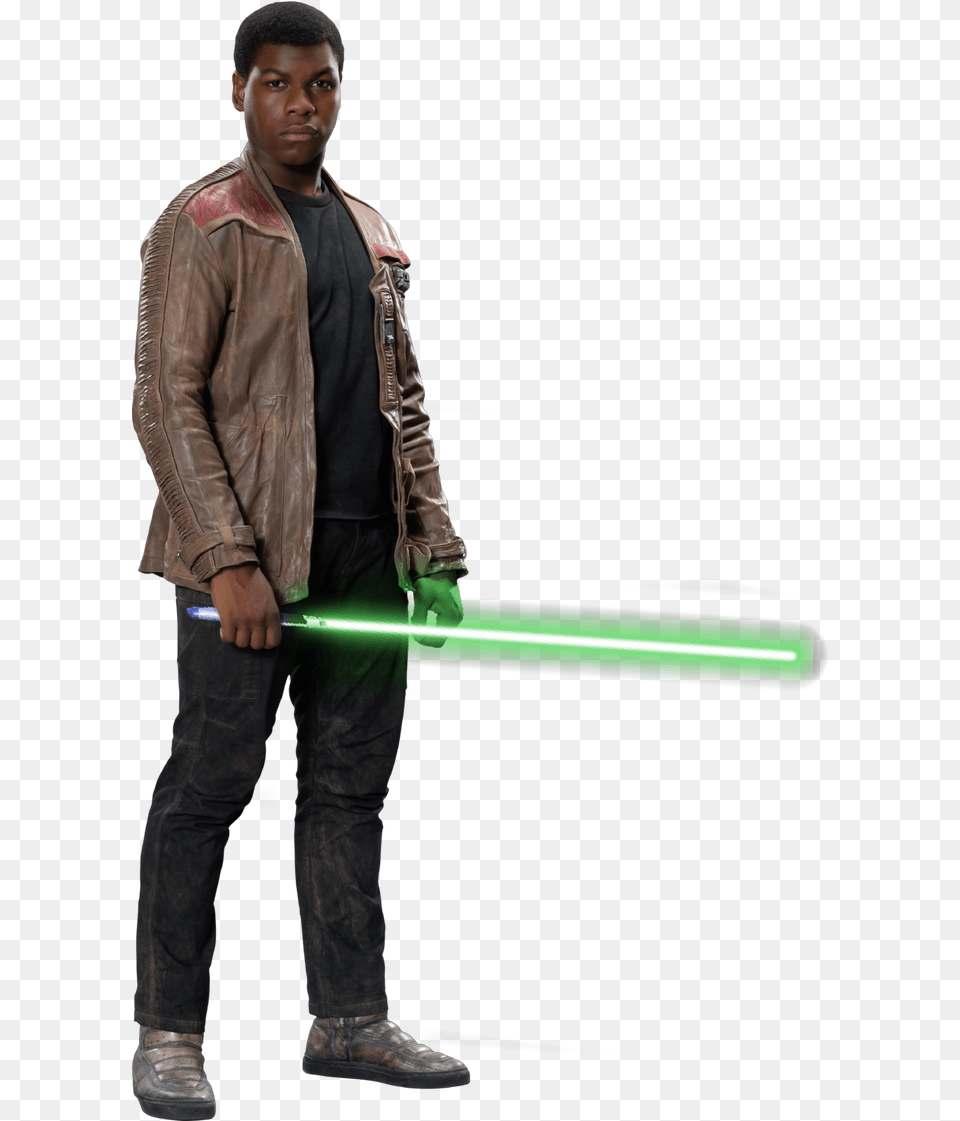 Luke Green Lightsaber Finn Star Wars Background, Sleeve, Clothing, Coat, Jacket Free Png Download
