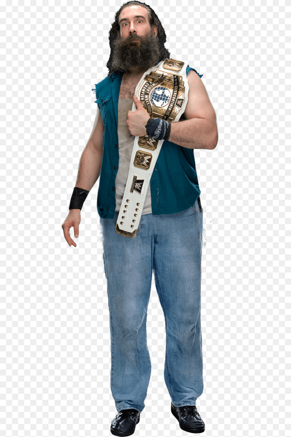 Luke Harper Intercontinental Champion By Wwematchcard Luke Harper Ic Championship, Head, Jeans, Face, Clothing Free Png Download